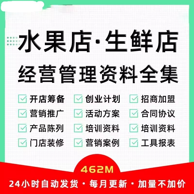 水果店生鲜超市经营管理资料开店筹备创业计划书营销推广案例全集插图